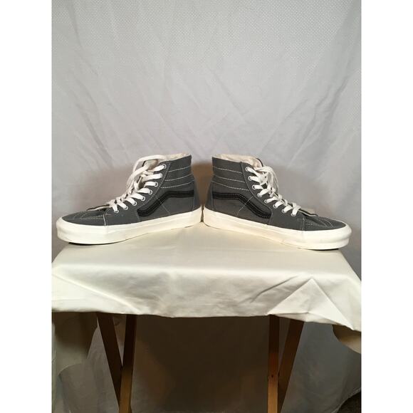 Vans Sk8-Hi Gray Canvas High Top Sneakers Men’s 9.5 / Women’s 11 Organic Cotton - Picture 7 of 10